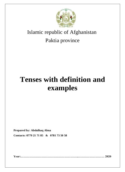 12 tenses with definition and examples.