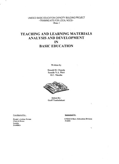 Teaching and Learning Materials Analysis and Development in Basic Education