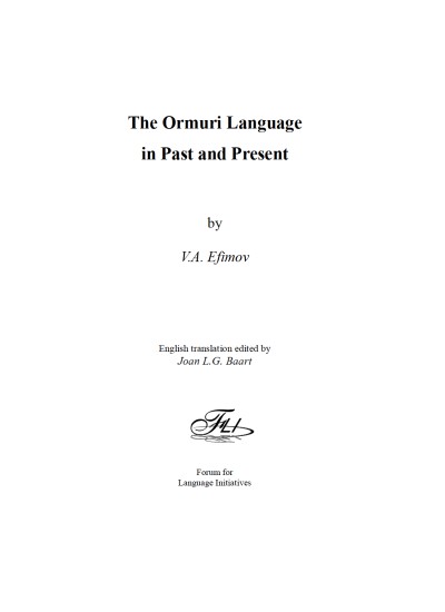 The Ormuri Language in Past and Present