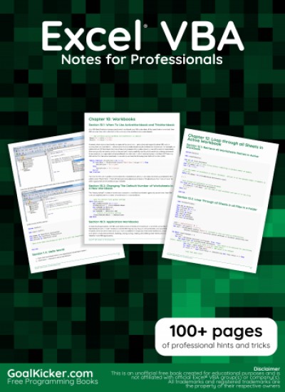 Excel® VBA Notes for Professionals book