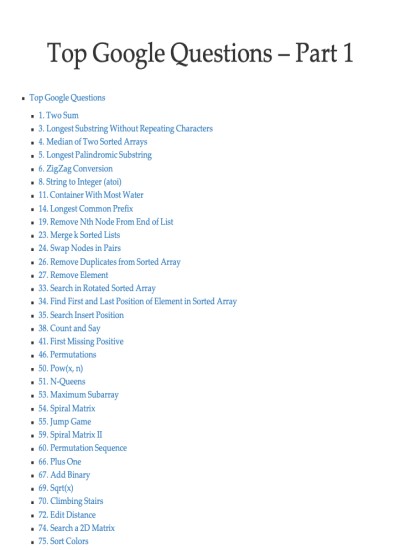 Top Google Questions
