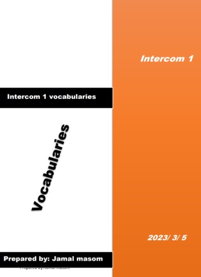 Intercom 1 vocabularies