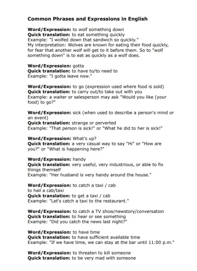 English Phrases