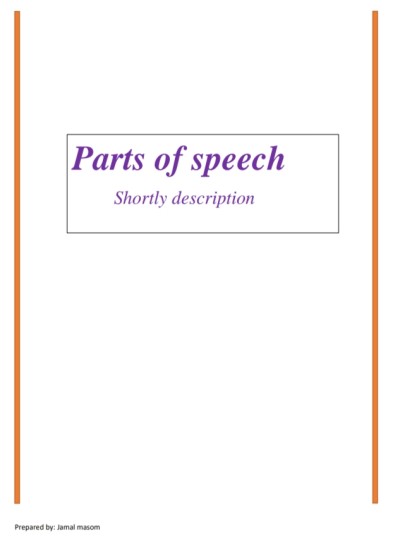 Parts of speech