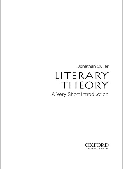 LITERARY THEORY A very short introduction