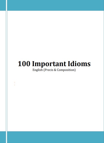 100 Important Idioms